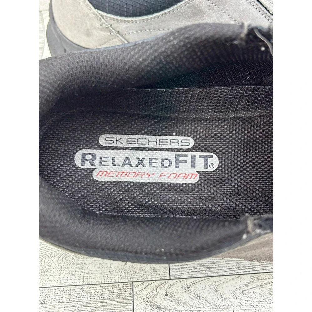 Skechers Men Relaxed Fit Memory Foam Slip On Leather Loafers Gray 51292 Size 14